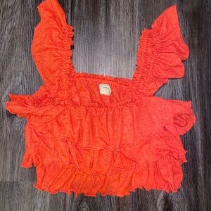 Free people ruffled crop top S